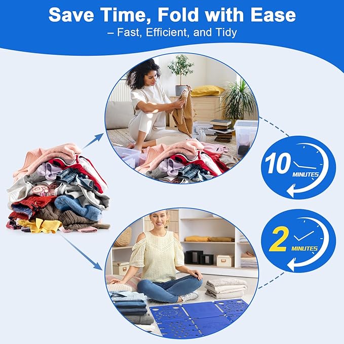 BoxLegend Shirt Folder Board Tshirt Clothes Folder Folding Board Durable Laundry Sorter Helper Liner, Blue
