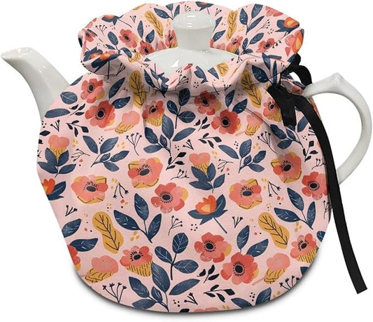 Sweet Rosebud Tea Pot Cozies Insulated Teapot Cover Keep Teapot Coffee Pot Warm Easy to Install and Washable Home Kitchen Decoration Pretty Gift Personalized Design