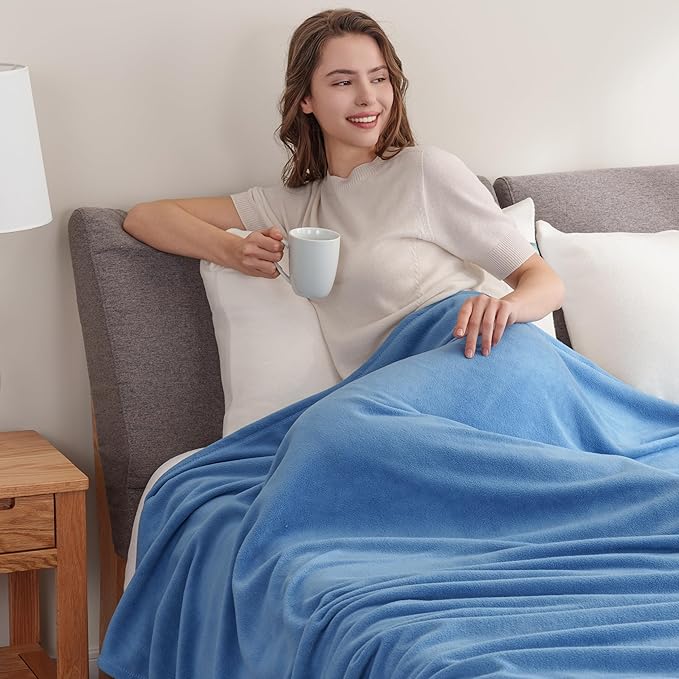 Berkshire Blanket Microfleece Twin Size Bed Blanket Royal Blue, Lightweight Soft Breathable Plush Micro Fleece Blanket for Bed Couch Sofa, 60x92 Inches