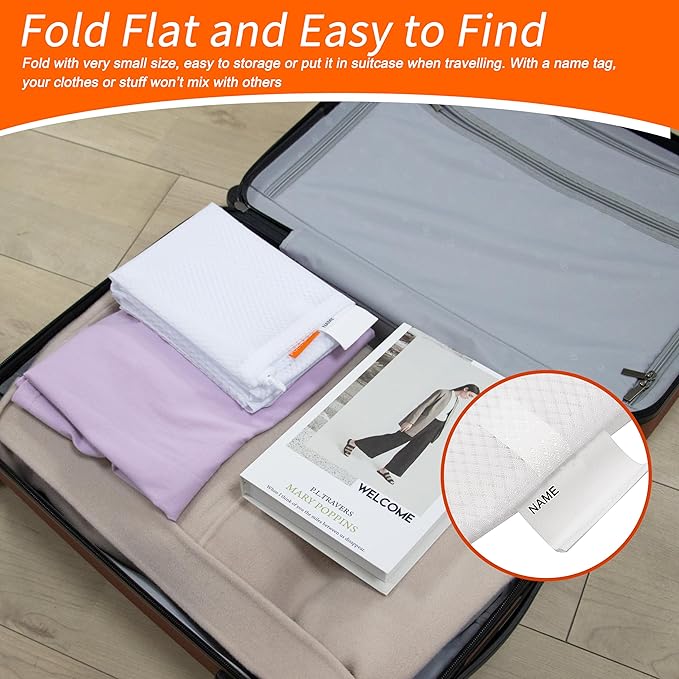 Polecasa Diamond Mesh Laundry Bags,2Pcs 30 x 36 inches Heavy Duty Mesh Laundry Bags with ID Tag and Drawstring Closure, Extra Large Laundry Hamper Liner, Laundry Bag for Travel, Sports,Dorms (White)