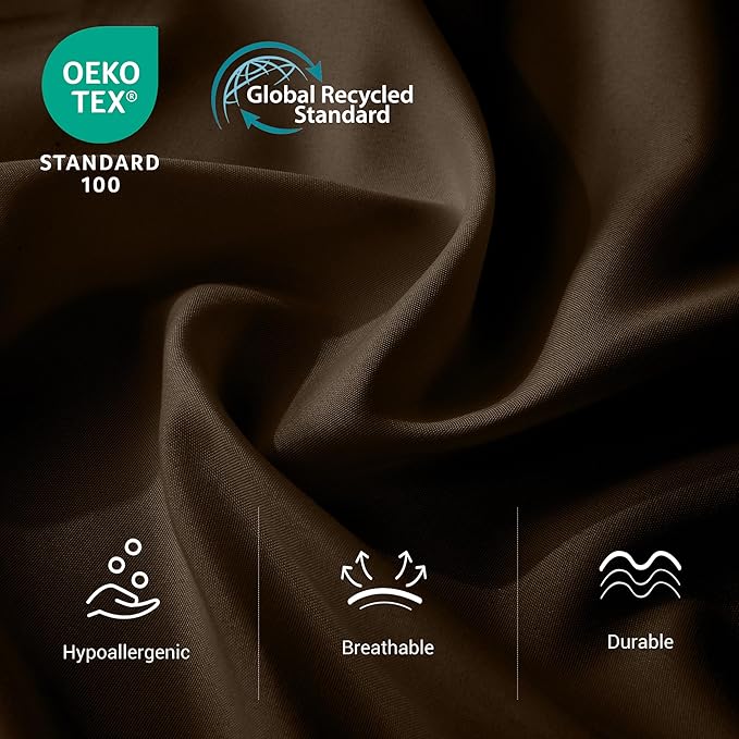 Bulk Full Flat Sheets Only, 6 Pack Quick Sort Top Bed Sheet, Color-Coded Label Threads, Wrinkle-Free Shrinkage Durable Microfiber Hotel Motel Airb&bs Essentials for Hosts (81"x96",Brown)