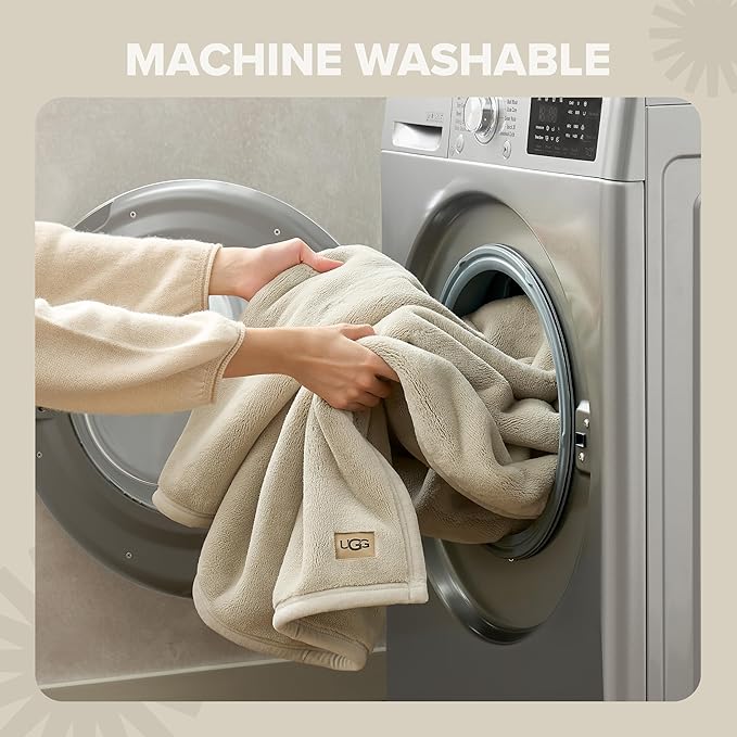 UGG Coco Plush Throw Blanket – Cozy Soft Fleece Blanket for Couch, Bed or Chair, Housewarming Gift for Women, Bedroom or Living Room Decor, Lightweight Winter Bedding, Shoreline