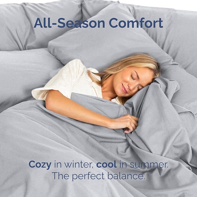 Twin XL Size Flat Sheet - Hotel Quality Top Flat Bed Sheet Only - Ultra-Soft, Comfy, Breathable & Cooling - Fade & Wrinkle Free - Easy-Care, Stain & Shrink Resistant Bedding - Oeko-Tex - Steel Blue