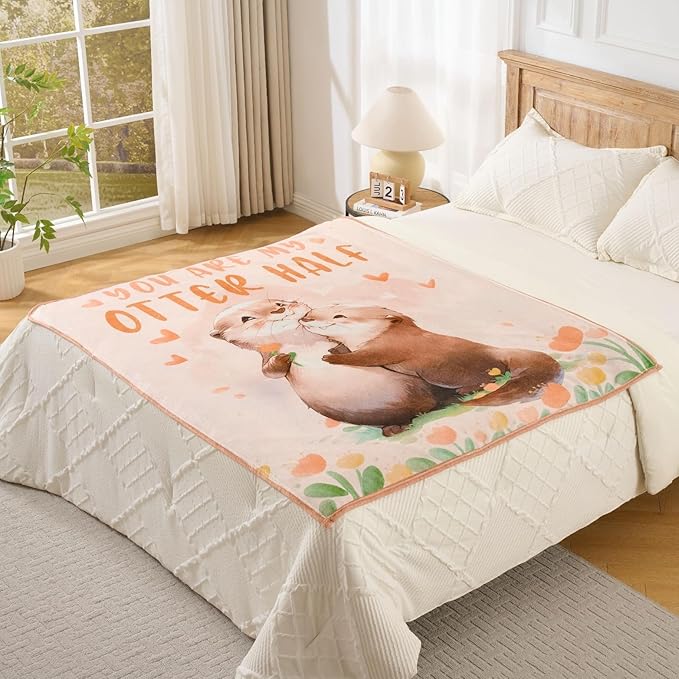 Valentine’s Day Blanket Gift for Her – Romantic Love Throw Blanket, Soft Cozy Flannel Blanket for Wife Girlfriend, Anniversary Christmas Birthday Gift, 50x60 Inch