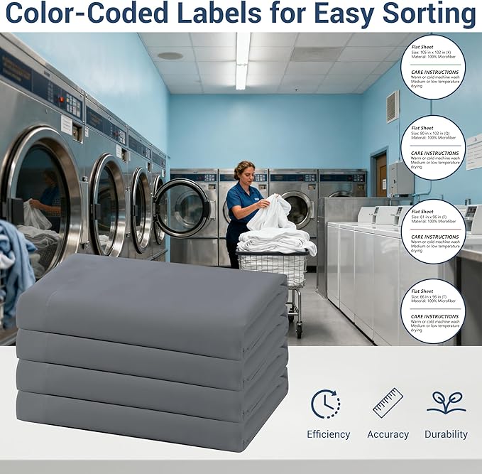Queen Flat Sheet Only, 1 Pack Top Bed Sheets, Soft Breathable Brushed Microfiber Color-Coded Label Threads, (90"x102",Dark Gray)