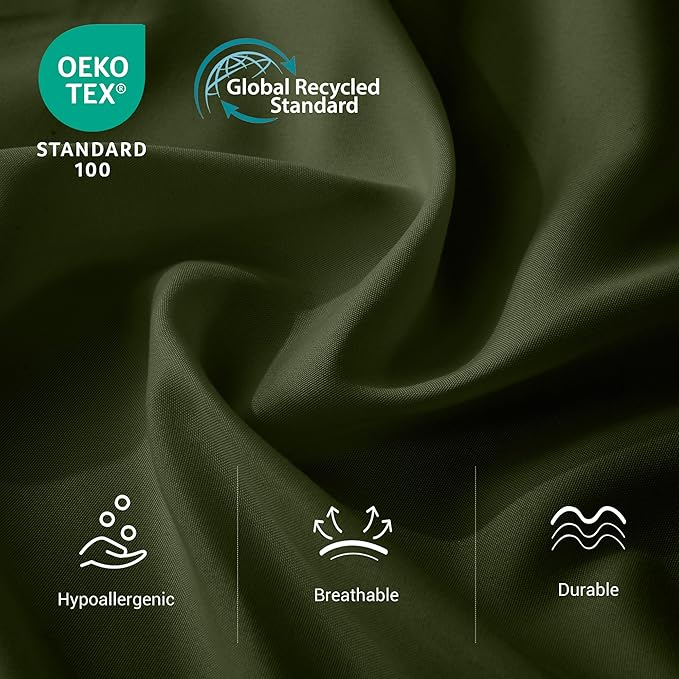 Bulk King Flat Sheets Only, 6 Pack Quick Sort Top Bed Sheet, Color-Coded Label Threads, Wrinkle-Free Shrinkage Durable Microfiber Hotel Motel Airb&bs Essentials for Hosts (105"x102",Olive Green)