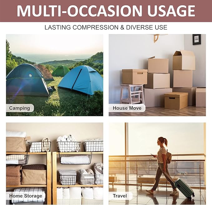 10 Space Saver Vacuum Sealed Storage Bags (2 Jumbo/2 Large/3 Medium/3 Small) with Hand Pump, Seal Bags for Clothing, Comforters, Pillows, Towel, Blanket Storage, Bedding