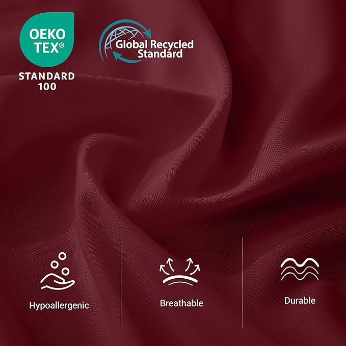 Bulk Queen Flat Sheets Only, 6 Pack Quick Sort Top Bed Sheet, Color-Coded Label Threads, Wrinkle-Free Shrinkage Durable Microfiber Hotel Motel Airb&bs Essentials for Hosts (90"x102",Burgundy)