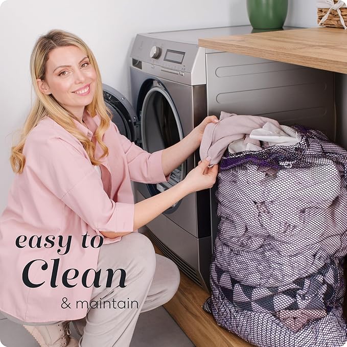 Handy Laundry Mesh XL Laundry Bag - Durable, Machine Washable with Secure Drawstring Closure - Perfect for College Dorms, Laundromats, Apartments (Purple, Large 24" x 36")