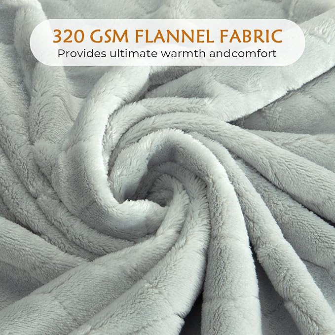 TOONOW Fleece Blanket Textured Fuzzy Plush Throw Blanket Twin Size 60" x 80", Super Soft Fluffy Bed Blanket Geometric Pattern Comfy Microfiber Flannel Blankets for Couch, Bed, Sofa, Mirage Gray