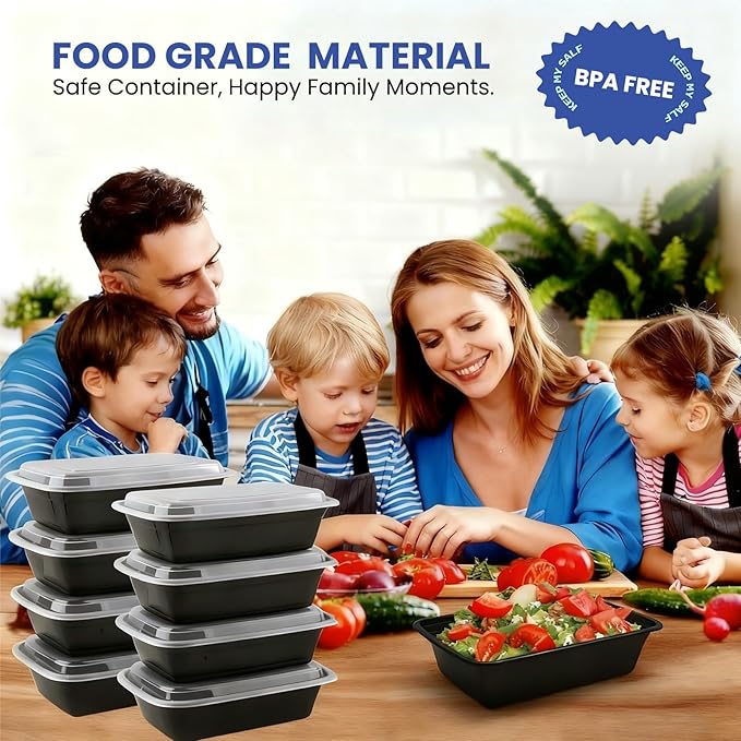 Eco Maicoco 38oz Meal Prep Containers 15 Pack, BPA Free Food Storage Containers with Lids Reusable Stackable, Microwave/Dishwasher/Freezer Safe To Go Food Containers