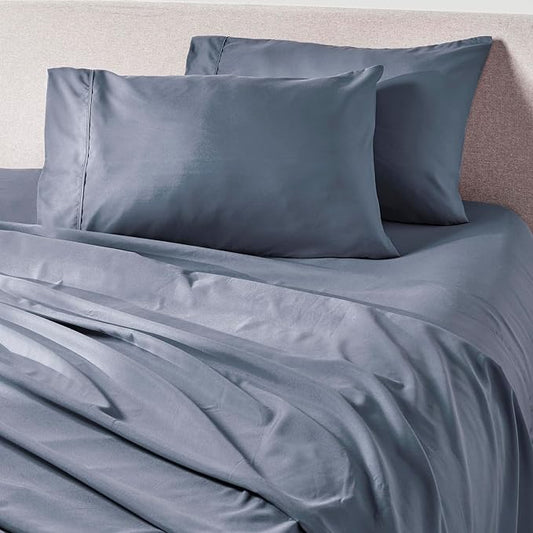 PeachSkinSheets French Blue Sheet Set - 1500tc Level of Softness - Extra Soft Cooling Sheets for Hot Sleepers and Night Sweats - Regular King Size