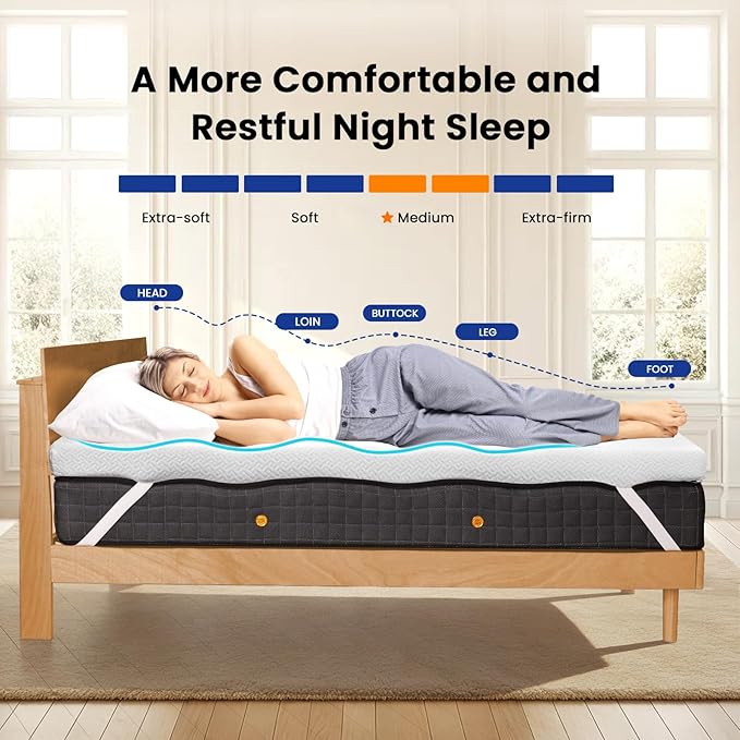 California King 4 Inch Gel Memory Foam Mattress Topper with Removable & Washable Breathable Bamboo Cover, CertiPUR-US Certified