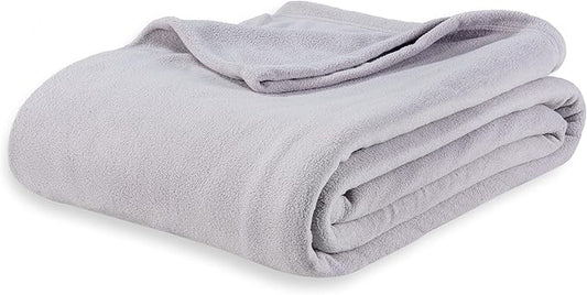 Berkshire Blanket Microfleece Twin Size Bed Blanket Chateau Gray,Lightweight Soft Breathable Plush Micro Fleece Blanket for Bed Couch Sofa,60x92 Inches