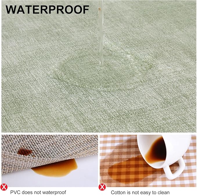 homing Faux Leather Heat Resistant Placemats 6 Packs, Waterproof Wipeable Dining PU Place Mats for Indoor & Outdoor, Easy to Clean, Light Green