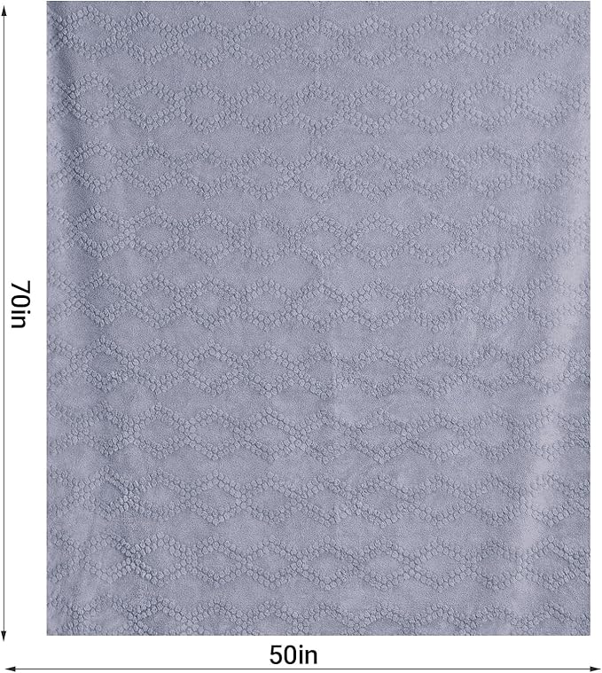 BYKOSY Jacquard Boho Fleece Throw Blanket-Cozy Fluffy Soft Lightweight Fuzzy Fall Blanket for Sofa, Couch, Bed, Chair & Car, Gifts for Teen Girls, Women & Men, Home and Dorm Decor, Gray, 50" x 70"