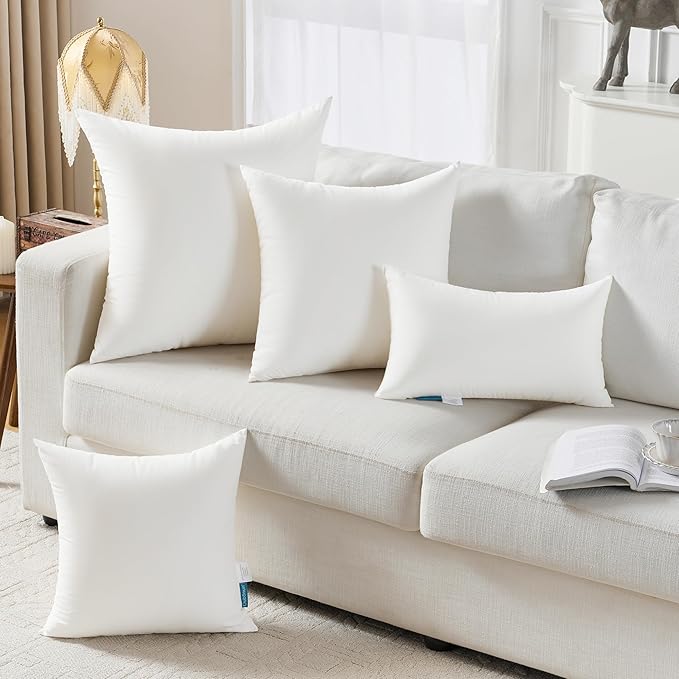 Oubonun 20x20 Waterproof Outdoor Pillow Inserts – Set of 2 Soft & Fluffy, Water Resistant Throw Pillows for Patio, Garden, Porch, or Indoor Decorative