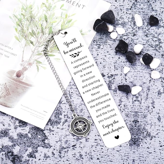 Farewell Gifts for Coworkers, You Will Be Missed Compass Bookmark, Leaving Goodbye Going Away Gifts for Coworker Women Best Friends Her Manager Boss Teacher, Retirement New Job Gift for Woman