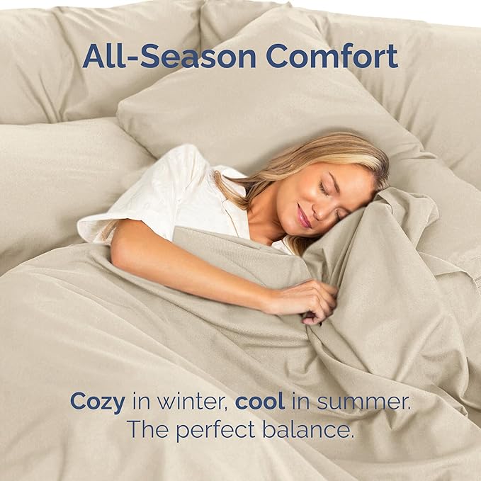 Queen Size Flat Sheet - Hotel Quality Top Flat Bed Sheet Only - Ultra-Soft, Comfy Breathable & Cooling - Fade & Wrinkle Free - Easy-Care, Stain & Shrink Resistant Bedding - Easy-Fit & Oeko-Tex - Wheat