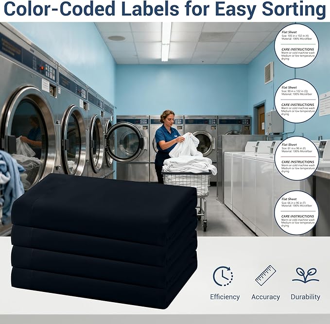 King Flat Sheet Only, 1 Pack Top Bed Sheets, Soft Breathable Brushed Microfiber Color-Coded Label Threads, (105"x102",Black)
