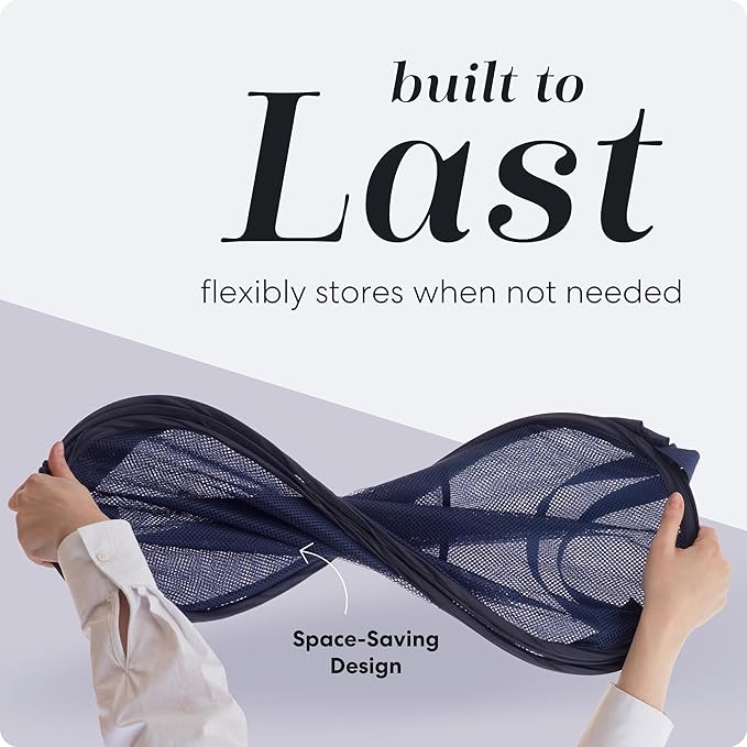 Handy Laundry Collapsible Mesh Foldable Hamper 14" x 14' x 24" Navy Blue