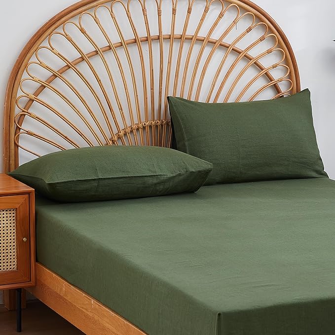 100% French Linen Pillowcase Set of 2, Breathable Envelope Closure Soft Linen Pillow Cover,Soft Luxury Hotel & Home Use, Gift