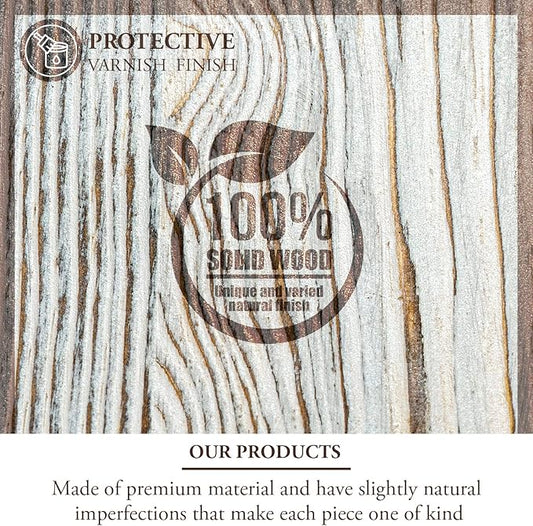 MyGift Shabby White Washed Solid Wood Sticky Note and Stationery Holder Stand, Office Desktop Storage Caddy for Self Adhesive Memo Pads Pen Pencil Marker