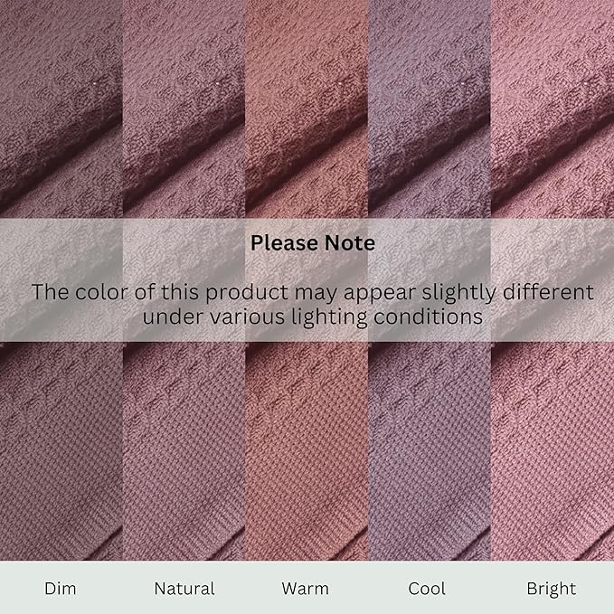 Salt Earth 100% Cotton Throw Blanket, Twin, 68"X92" Waffle Throws for Home, Bedrooms, Outdoor Couch, Office Couch, Modern Cozy Bed Room Decor Blankets,Lightweight All Season Western Blanket(Lavender)