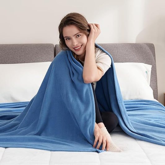 Berkshire Blanket Microfleece Twin Size Bed Blanket Royal Blue, Lightweight Soft Breathable Plush Micro Fleece Blanket for Bed Couch Sofa, 60x92 Inches