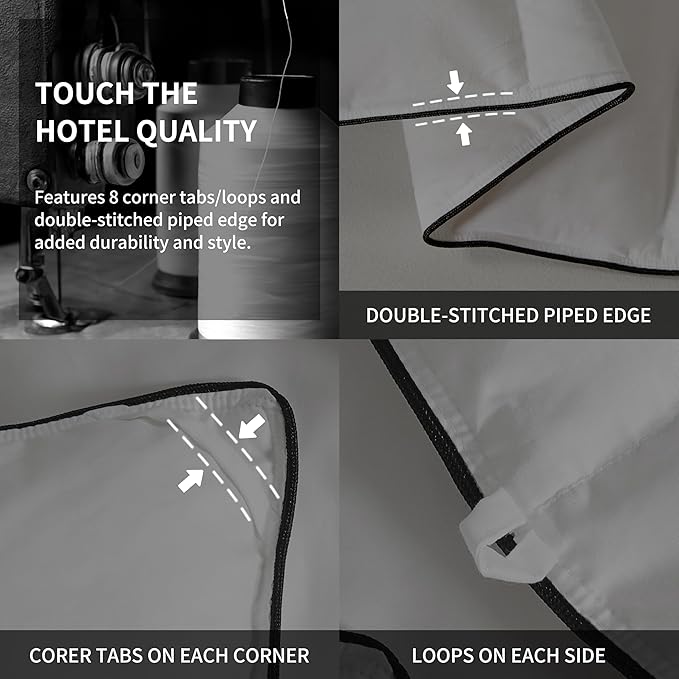 SAPHREAS Down Feathers Comforter Oversized King Size, All Season Duvet Insert oversized king, Luxury Lightweight Bedding Comforters with 8 Corner Loops, White 116x98"