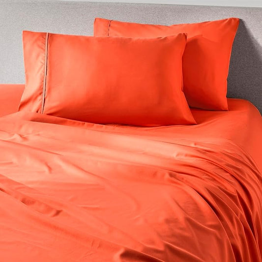 PeachSkinSheets Hot Coral Sheet Set - 1500tc Level of Softness - Extra Soft Cooling Sheets for Hot Sleepers and Night Sweats - Regular King Size
