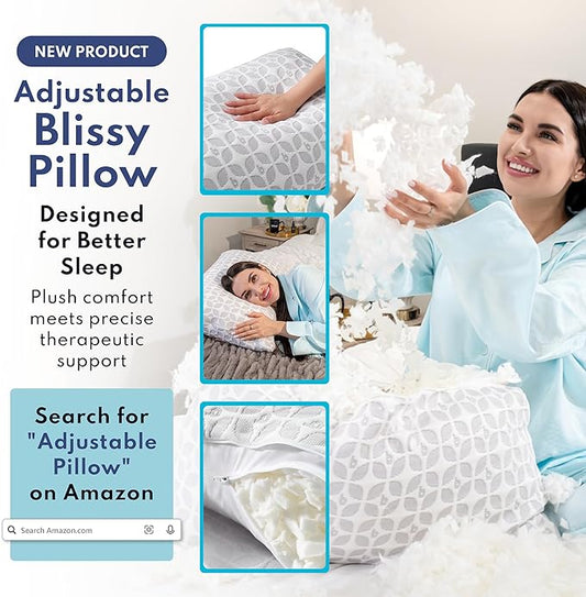 Blissy Silk Pillowcase - 100% Pure Mulberry Silk - 22 Momme 6A High-Grade Fibers - Silk Pillow Cover for Hair & Skin - Regular, Queen & King (Blissy White, King)