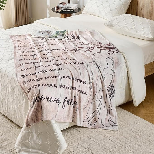 Lussena Wedding Anniversary Blanket Gifts for Him Her, Romantic Couples Throw for Wife Husband Girlfriend Boyfriend, I Love You Gift, Engagement Birthday Present, 50x60 Inch Flannel