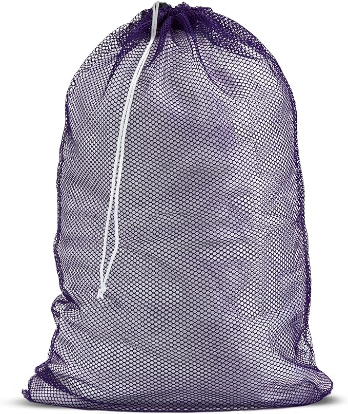 Handy Laundry Mesh XL Laundry Bag - Durable, Machine Washable with Secure Drawstring Closure - Perfect for College Dorms, Laundromats, Apartments (Purple, Large 24" x 36")