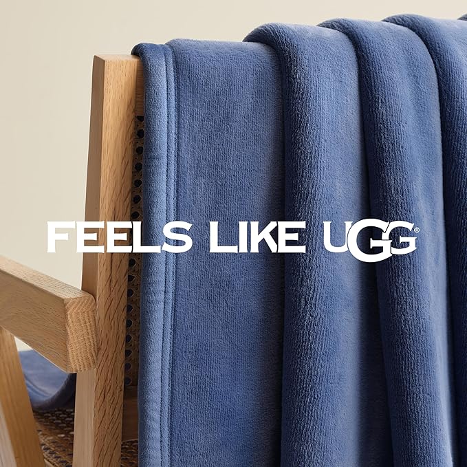 UGG Coco Plush Throw Blanket – Cozy Soft Fleece Blanket for Couch, Bed or Chair, Housewarming Gift for Women, Bedroom or Living Room Decor, Lightweight Luxurious Winter Bedding Gifts for Women, Dart