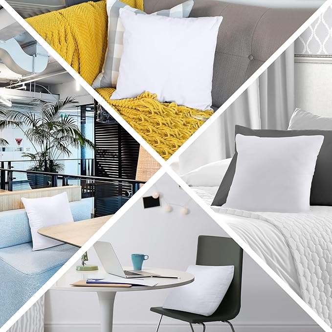 Utopia Bedding Throw Pillows (Set of 1, White) – 20 x 20 Inches Down Alternative Pillows for Bed, Sofa, and Couch - Fluffy Decorative Stuffer Pillow for Indoors & Outdoors