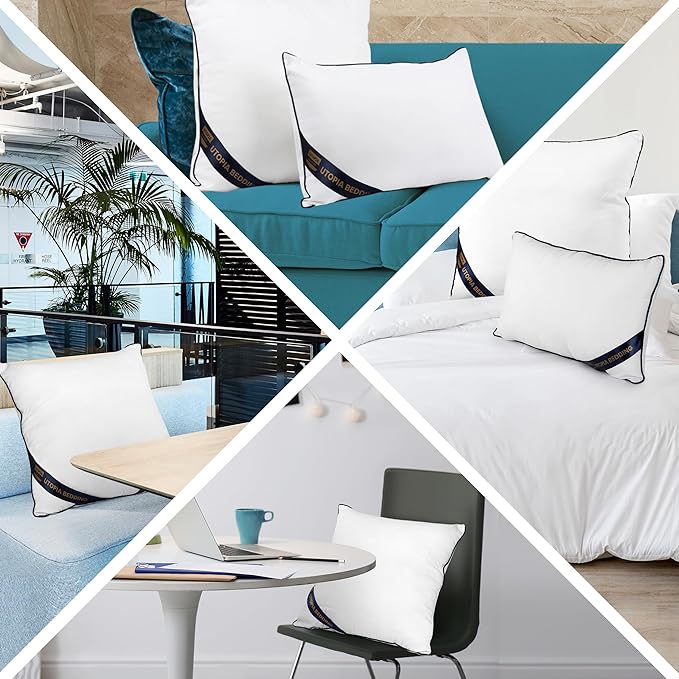 Utopia Bedding Throw Pillow Inserts (Pack of 2, White), 26 x 26 Inches Decorative Indoor Pillows for Sofa, Bed, Couch, Cushion Sham Stuffer