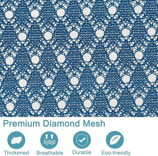 Polecasa Heavy Duty Extra Large Mesh Laundry Bags with ID Tag and Locking Drawstring Closure - 2 Pack, 30 x 36 inches - Laundry Hamper Liner, Washable Laundry Bag for Travel, Sports, Dorms (Blue)