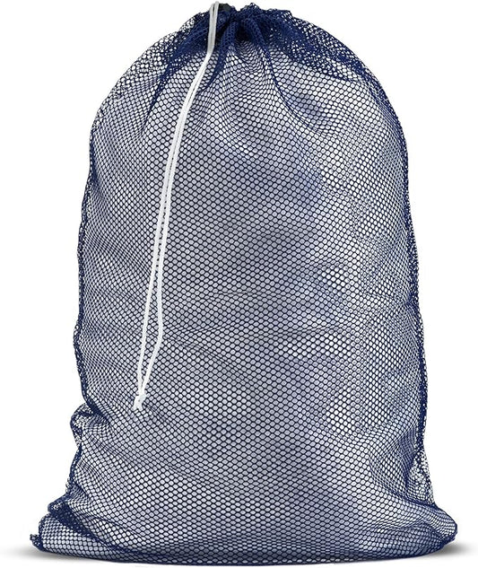 Handy Laundry Mesh XL Laundry Bag - Durable, Machine Washable with Secure Drawstring Closure - Perfect for College Dorms, Laundromats, Apartments (Navy, Large 24" x 36")