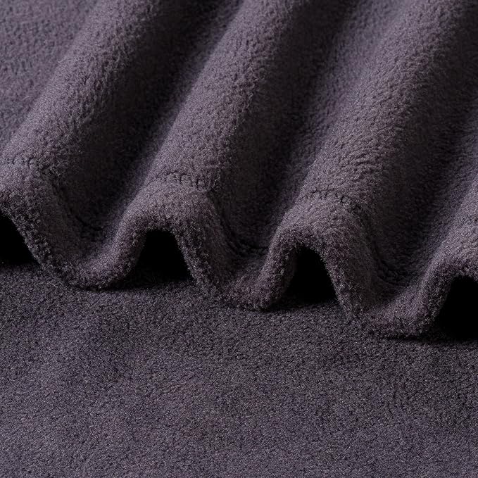 Berkshire Blanket Microfleece Queen Size Bed Blanket Black,Lightweight Soft Breathable Plush Micro Fleece Blanket for Bed Couch Sofa,90x90 Inches