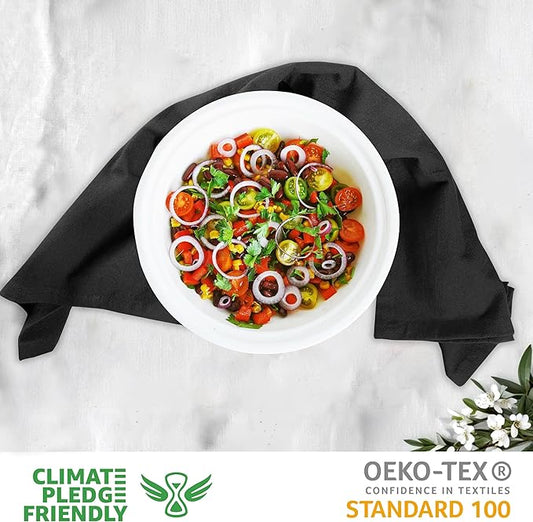 Urban Villa Halloween Flour Sack Kitchen Towels 27”x27” 12 Pack Black Color Dish Towels 100% Cotton Flour Sack Kitchen Towels for Embroidery DIY Projects Cloth Diapers Cheese Strainers Dish Cloths