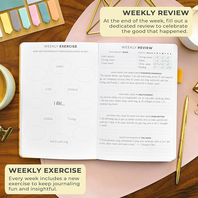 Clever Fox Gratitude Journal – Happiness, Positivity & Affirmation Daily Journal – Inspirational Daily Notebook – 3 Months, A5 (Amber Yellow)