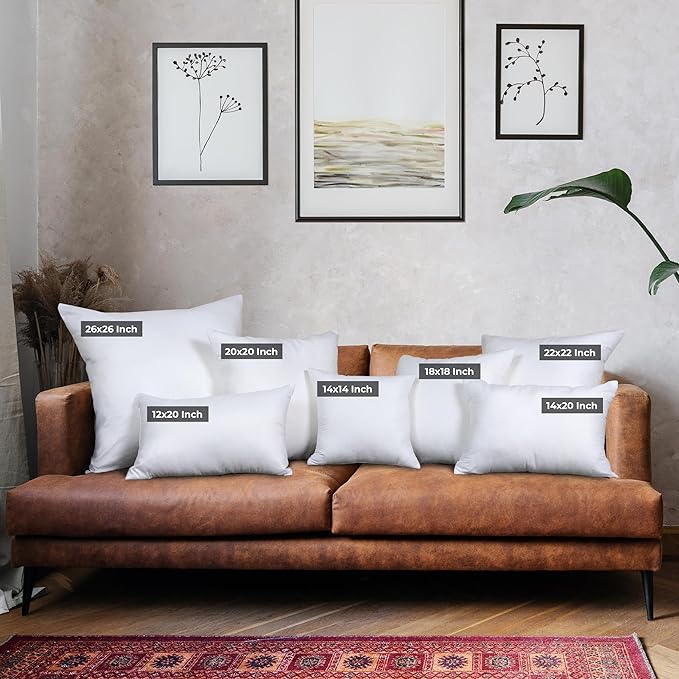 Utopia Bedding Throw Pillows Insert (Pack of 4, White) - 26 x 26 Inches Bed and Couch Pillows - Indoor Decorative Pillow