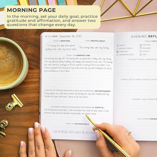 Clever Fox Gratitude Journal – Happiness, Positivity & Affirmation Daily Journal – Inspirational Daily Notebook – 3 Months, A5 (Rose Gold)