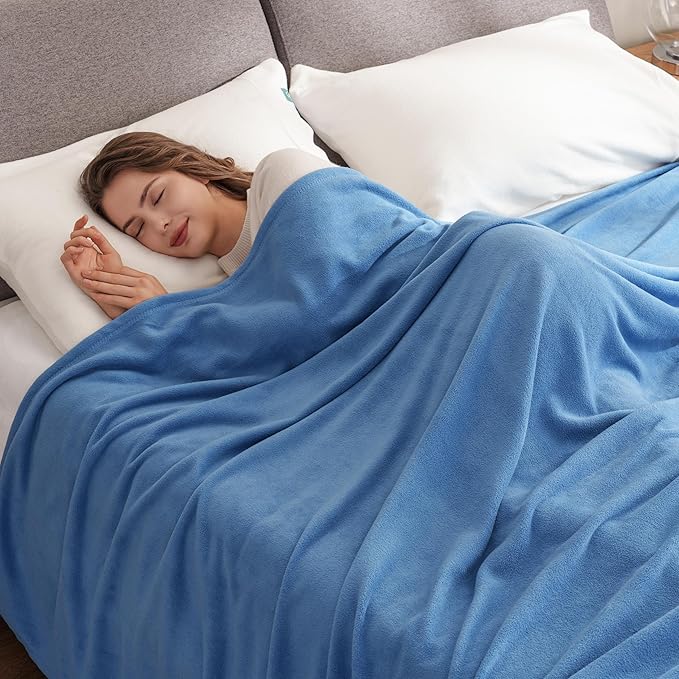 Berkshire Blanket Microfleece King Size Bed Blanket Royal Blue, Lightweight Soft Breathable Plush Micro Fleece Blanket for Bed Couch Sofa, 90x108 Inches