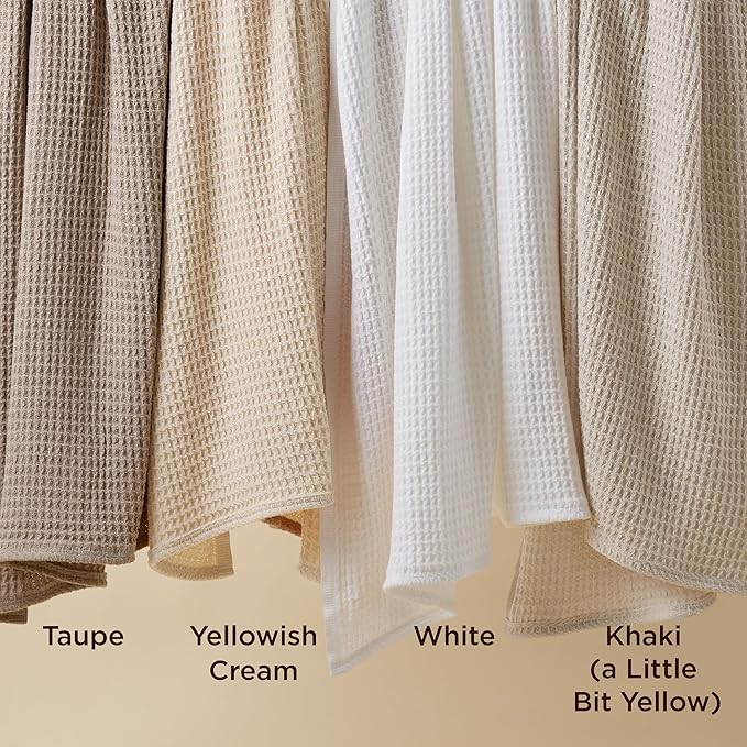 Bedsure Gentlesoft 100% Cotton Blanket Twin XL Size for College Dorm - Breathable and Soft, Waffle Weave Twin Blanket for Summer, Dorm Room Essentials, Light Beige, 66x90 inches