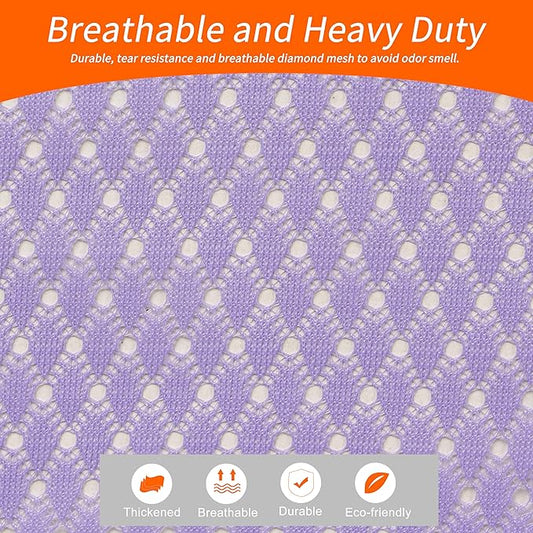 Polecasa Heavy Duty Large Mesh Laundry Bags with ID Tag and Locking Drawstring Closure - 2 Pack, 24 x 36 inches - Laundry Hamper Liner, Washable Laundry Bag for Travel, Sports, Dorms (Purple)