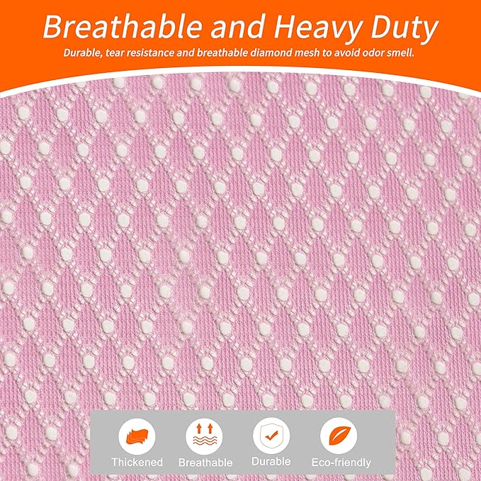Polecasa Heavy Duty Large Mesh Laundry Bags with ID Tag and Locking Drawstring Closure - 2 Pack, 24 x 36 inches - Laundry Hamper Liner, Washable Laundry Bag for Travel, Sports, Dorms (Pink)