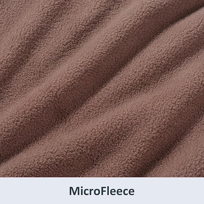 Berkshire Blanket Microfleece King Size Bed Blanket Taupe, Lightweight Soft Breathable Plush Micro Fleece Blanket for Bed Couch Sofa, 90x108 Inches