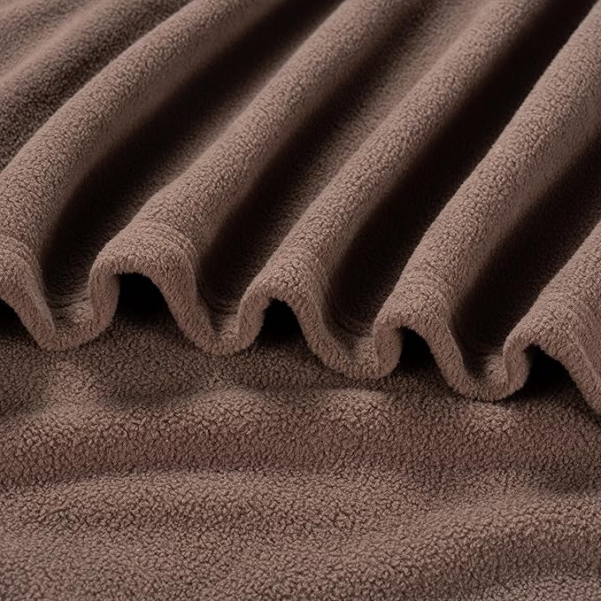 Berkshire Blanket Microfleece King Size Bed Blanket Taupe, Lightweight Soft Breathable Plush Micro Fleece Blanket for Bed Couch Sofa, 90x108 Inches